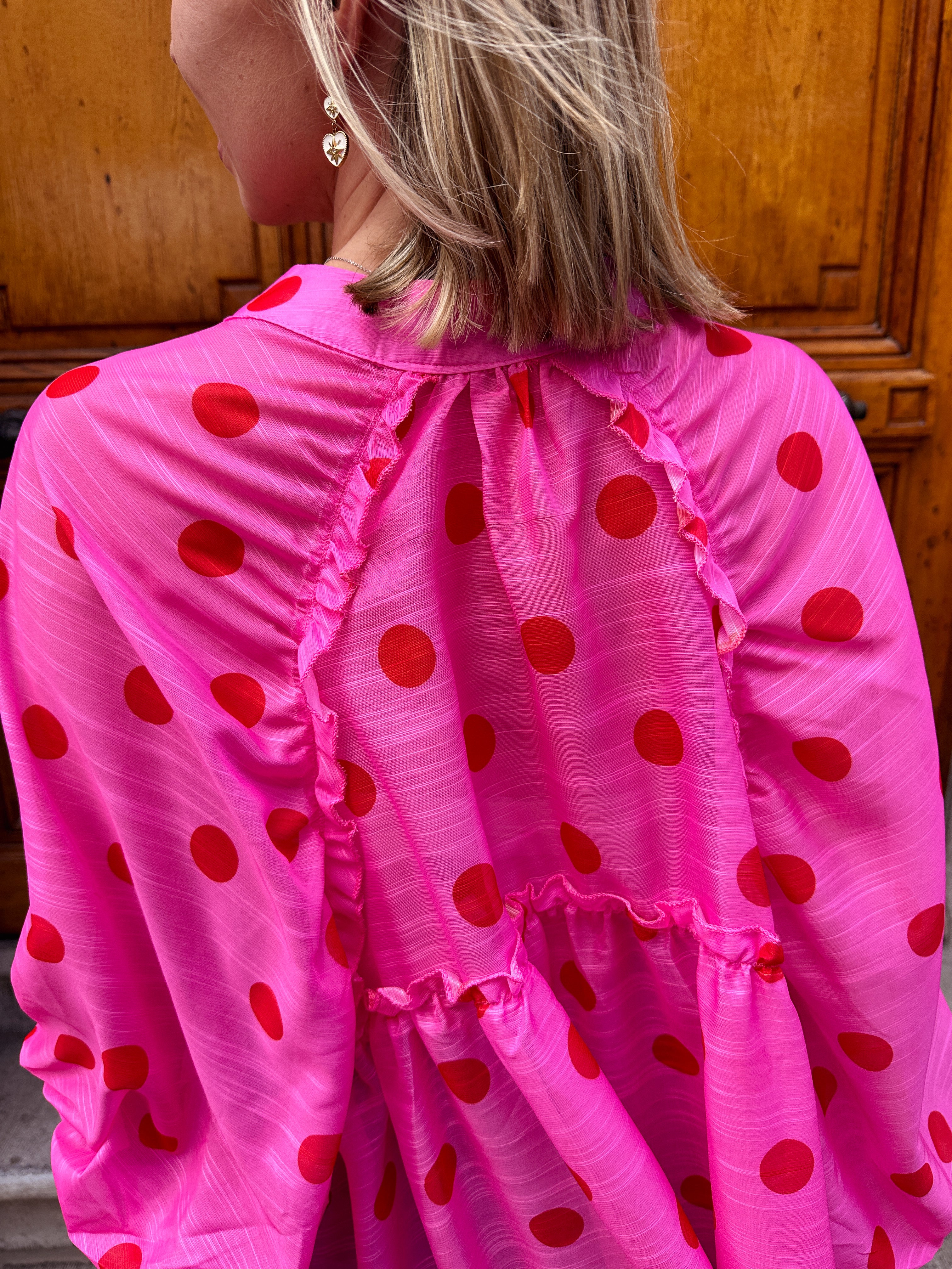 Jolie blouse met bollen roze