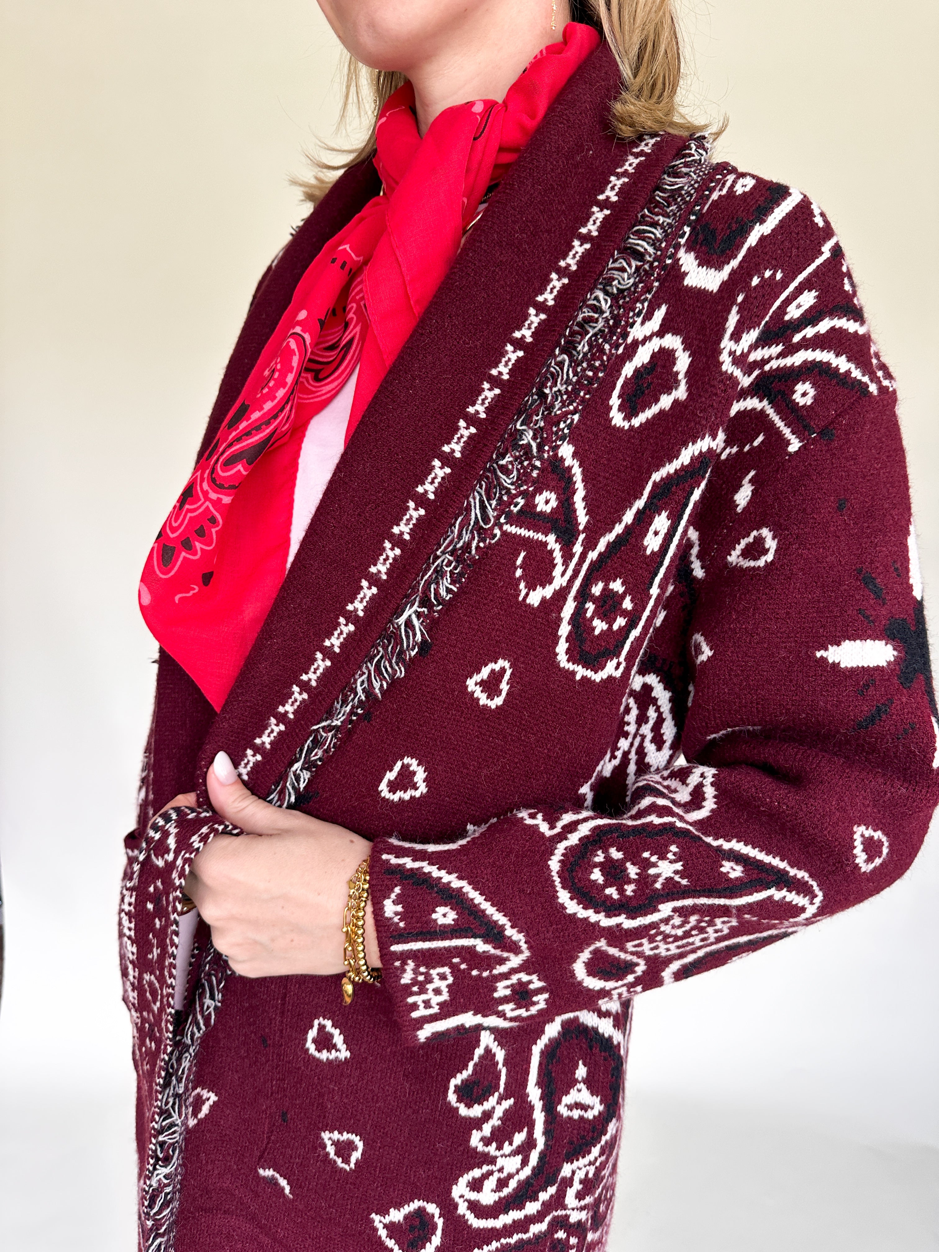 Lola bandana gilet burgundy