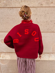 Bisous sweater burgundy/rood