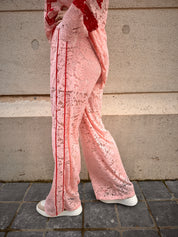 Tess kanten broek roze