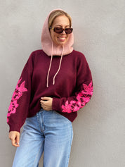 Alba trui bordeaux pailletten