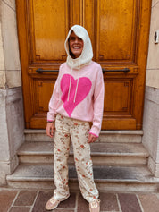 Heart trui roze