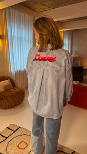 Lena blouse blauw gestreept