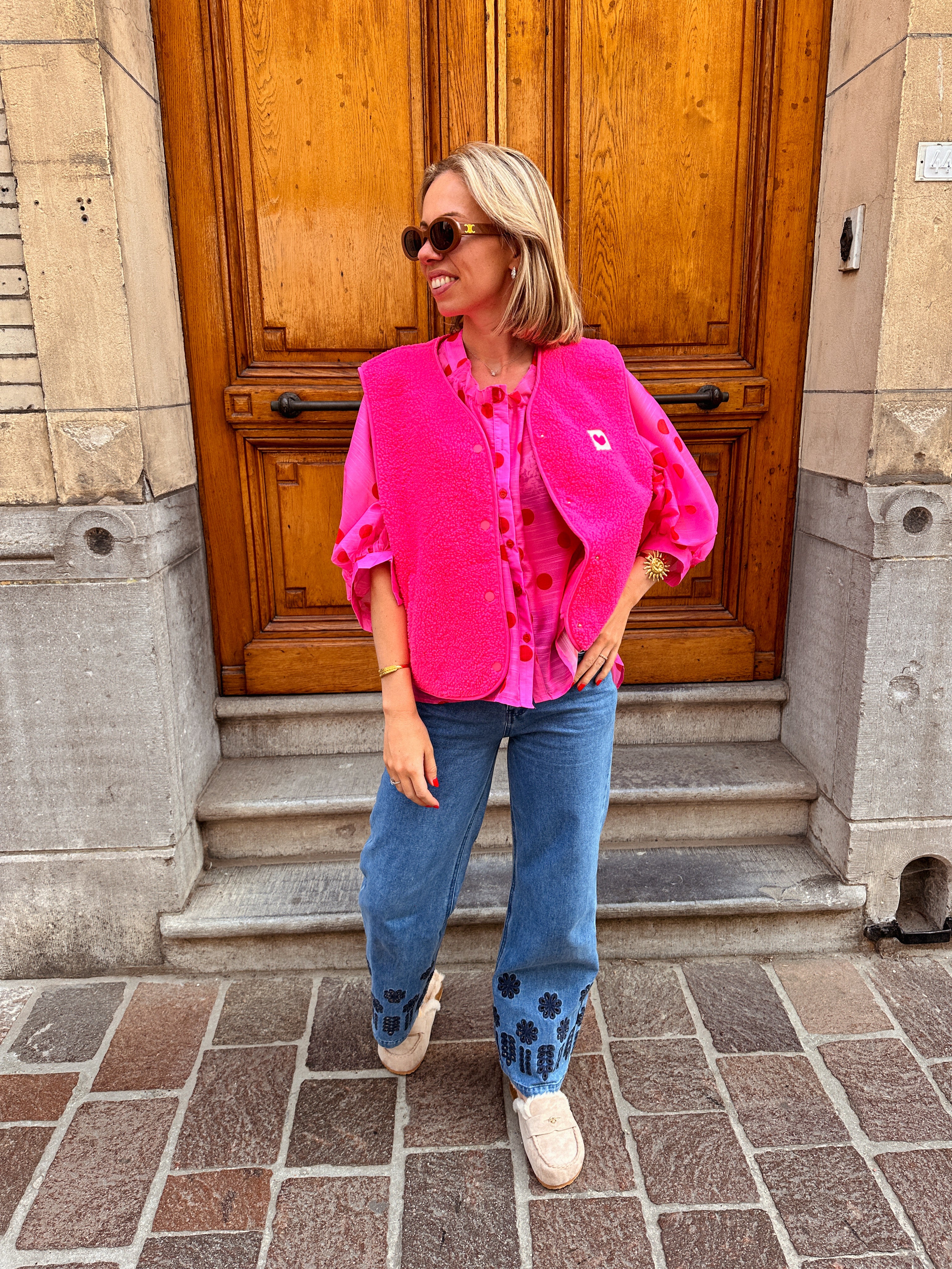 Nanja bodywarmer roze