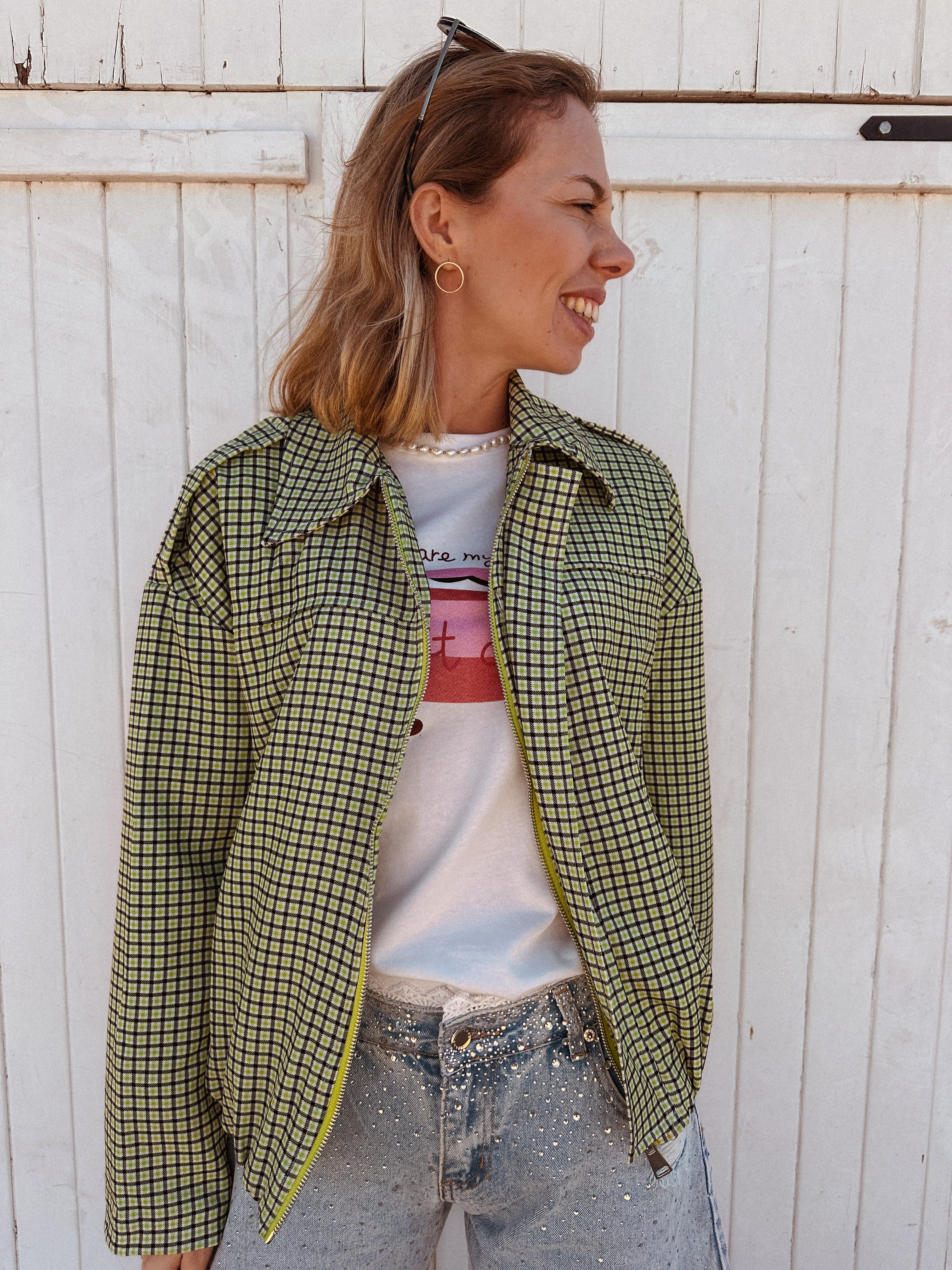 Liona jasje groen geruit