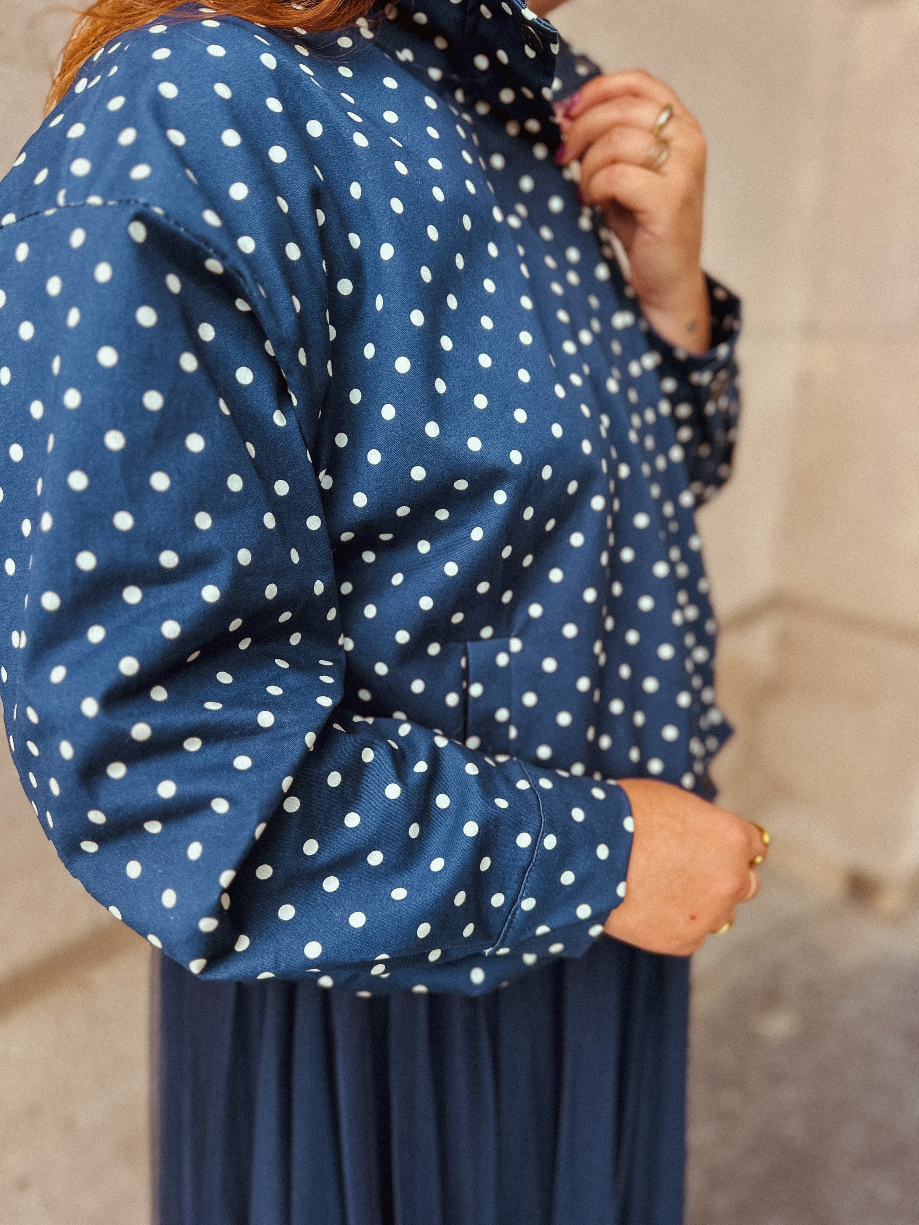 Amara jasje polka dots blauw