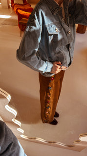 Sienna broek bruin gebloemd