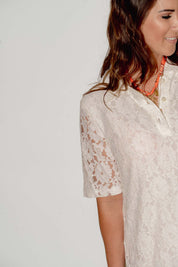 Franca kanten jurk wit