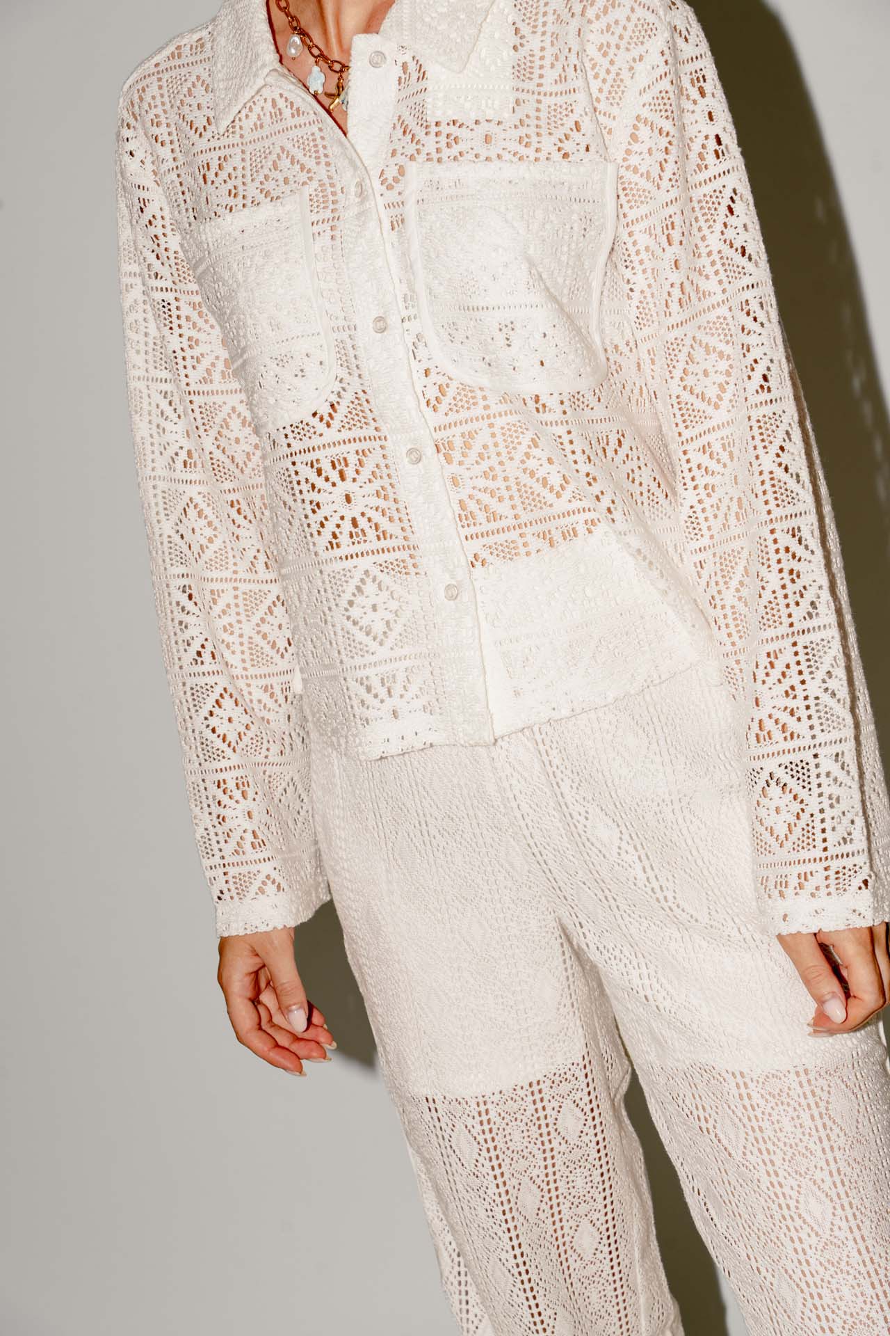 Donna gehaakte broek wit
