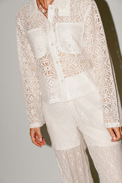 Donna gehaakte broek wit