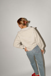Cherry zipper sweater grijs