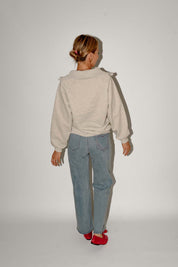 Cherry zipper sweater grijs