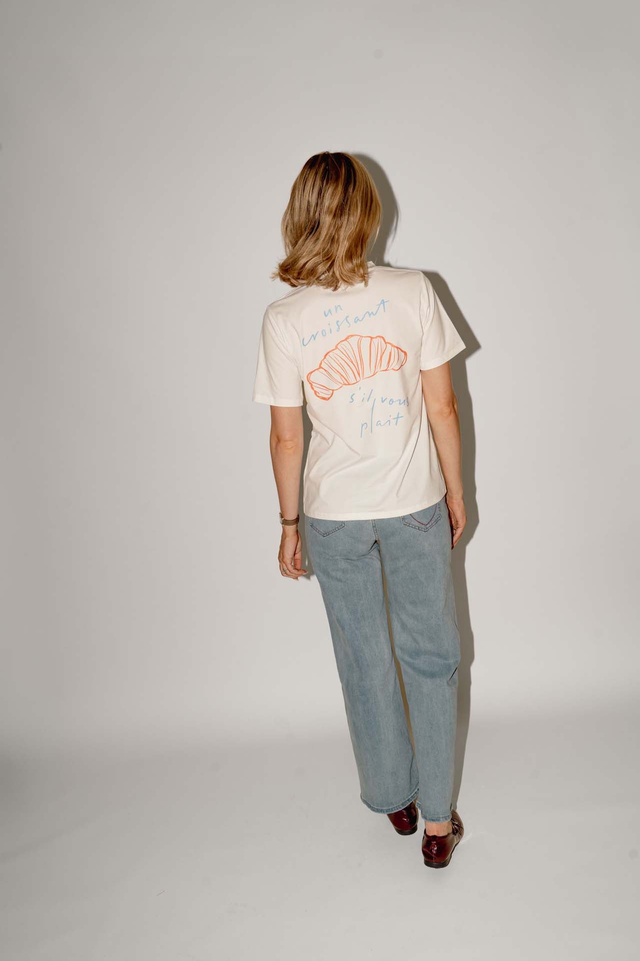 Croissant T-shirt wit