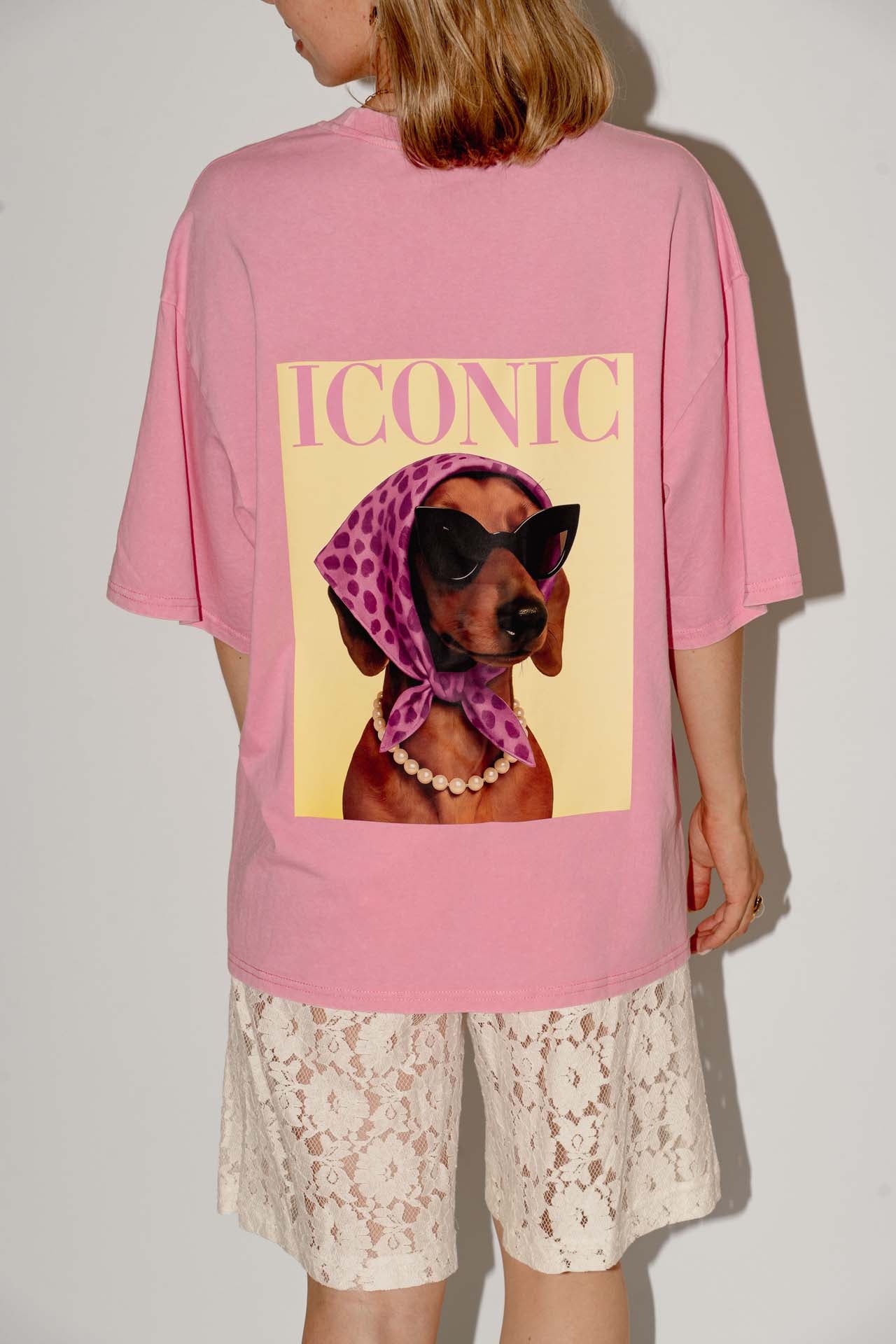 Iconic dog T-shirt roze