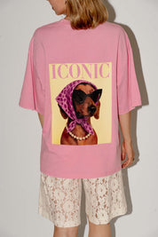 Iconic dog T-shirt roze