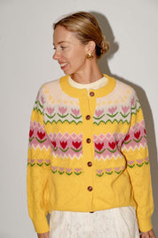 Terry Cardigan met bloemenmotief