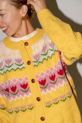 Terry Cardigan met bloemenmotief