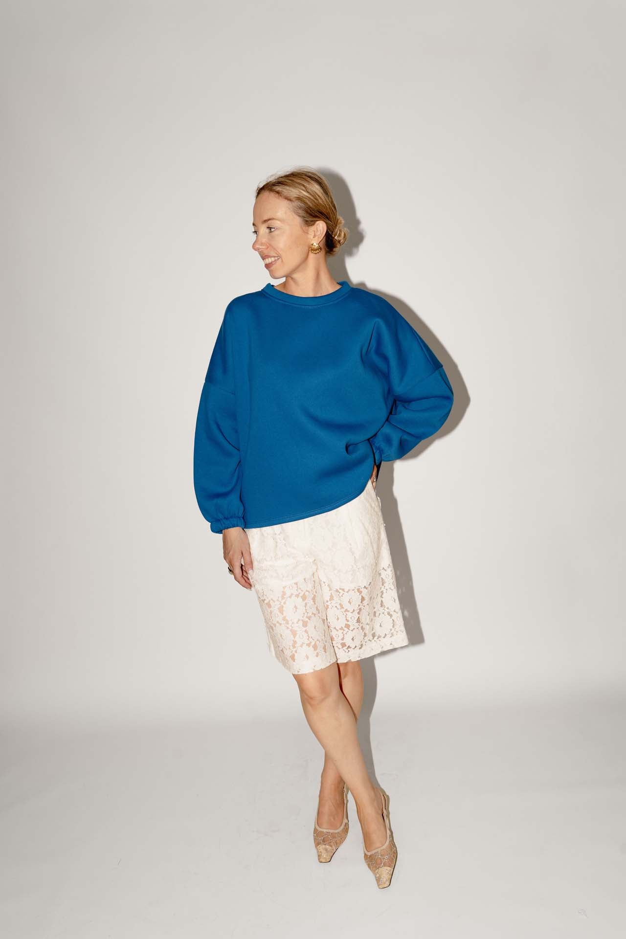 Pilates sweater blauw