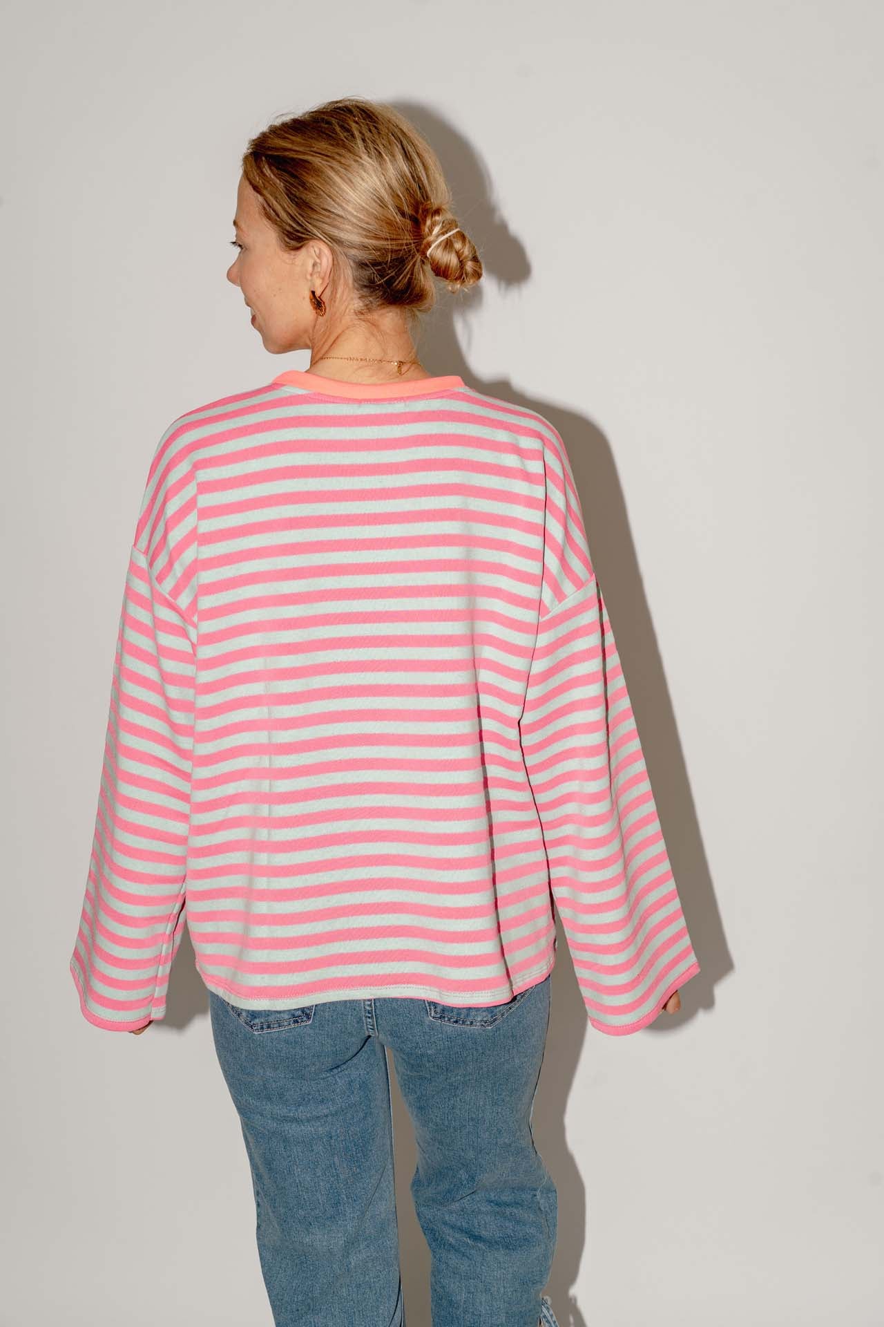 Colette longsleeve tee roze/blauw