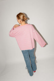 Colette longsleeve tee roze/blauw