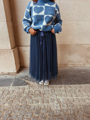Yuna tule rok blauw