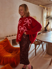 Jules rok Bordeaux pailletten 48-04278-W