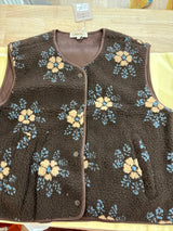 teddy bodywarmer bruin gebloemd