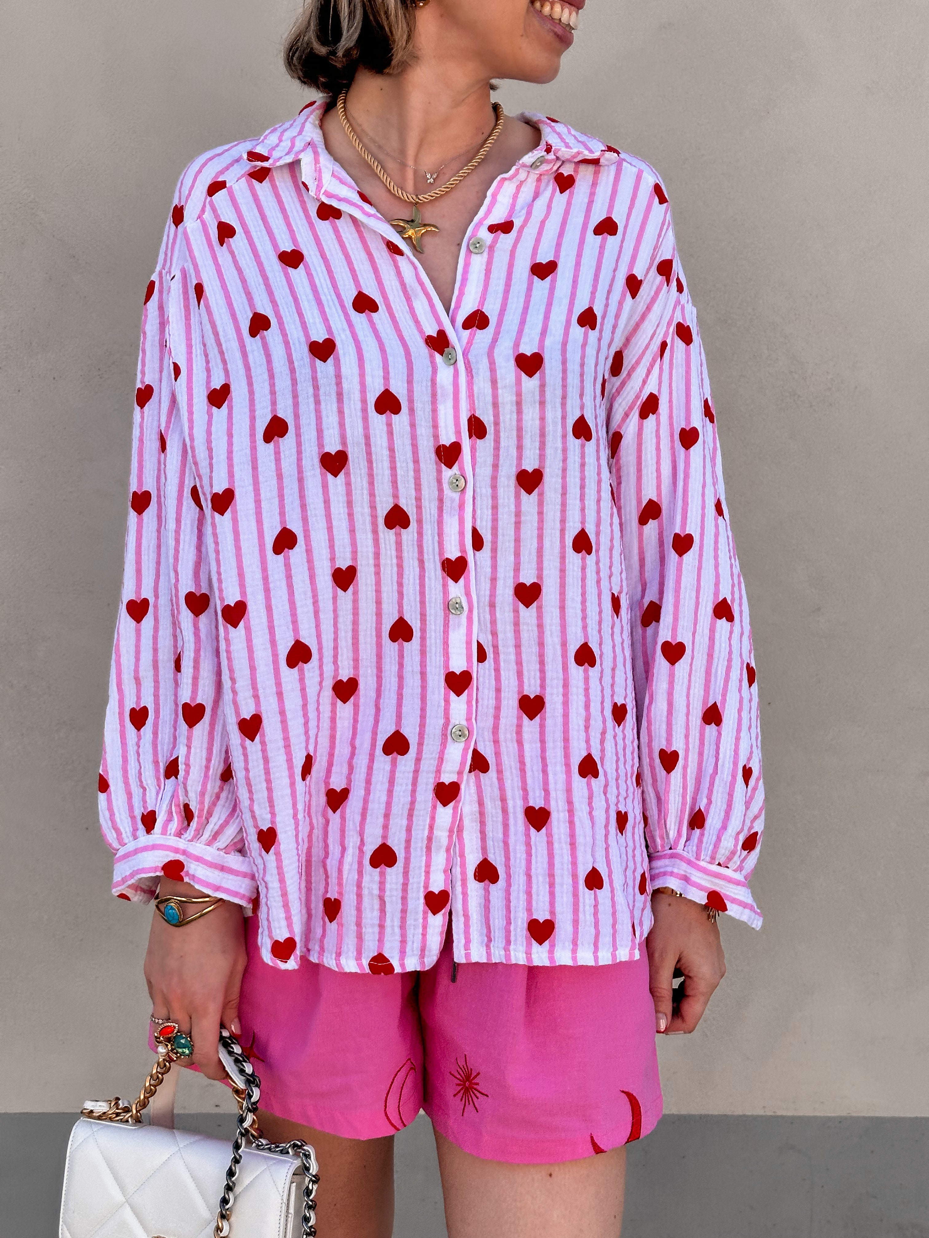 Pixie blouse gestreept met hartjes