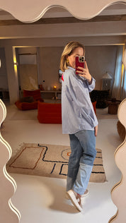 Lena blouse blauw gestreept