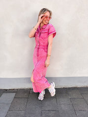 Reeva jeanskleed roze