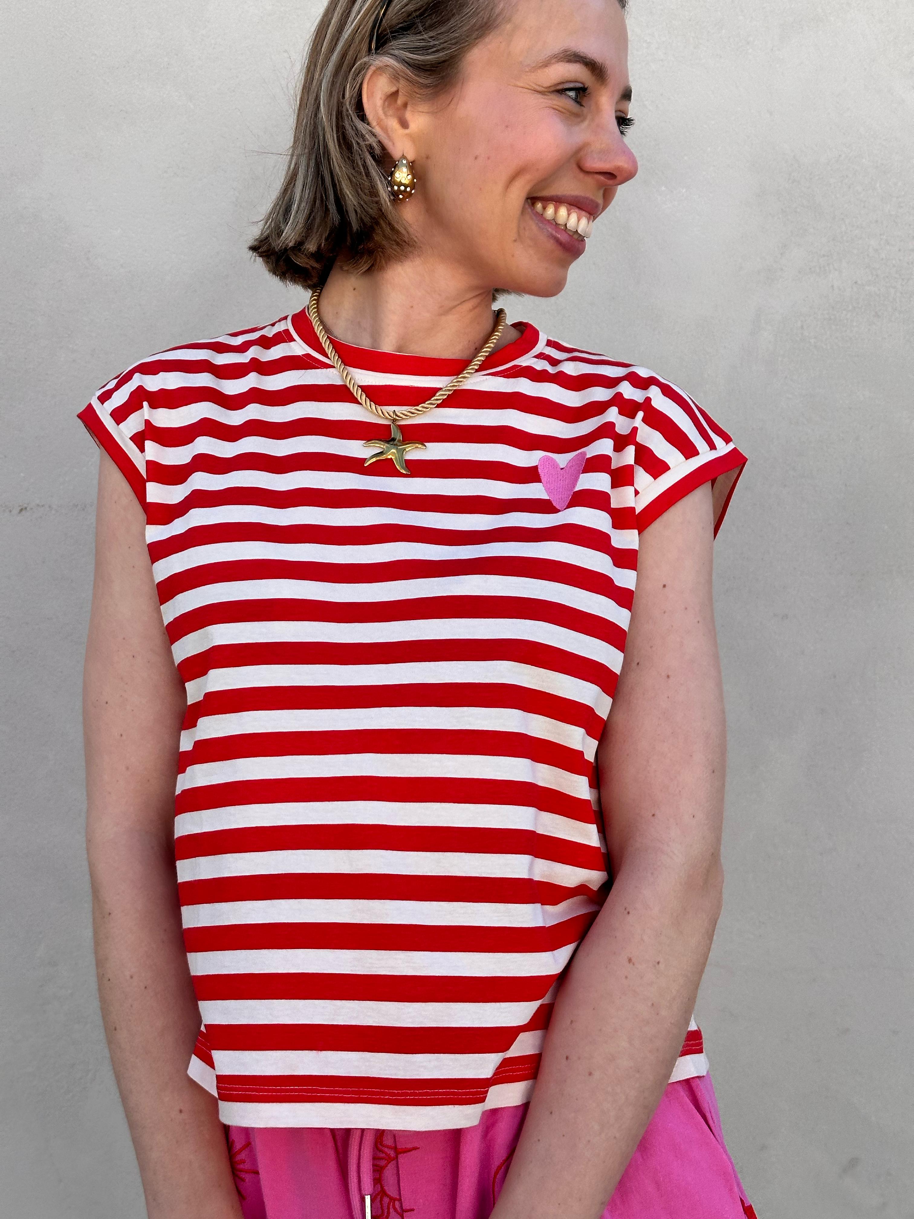 Ada T-shirt gestreept rood