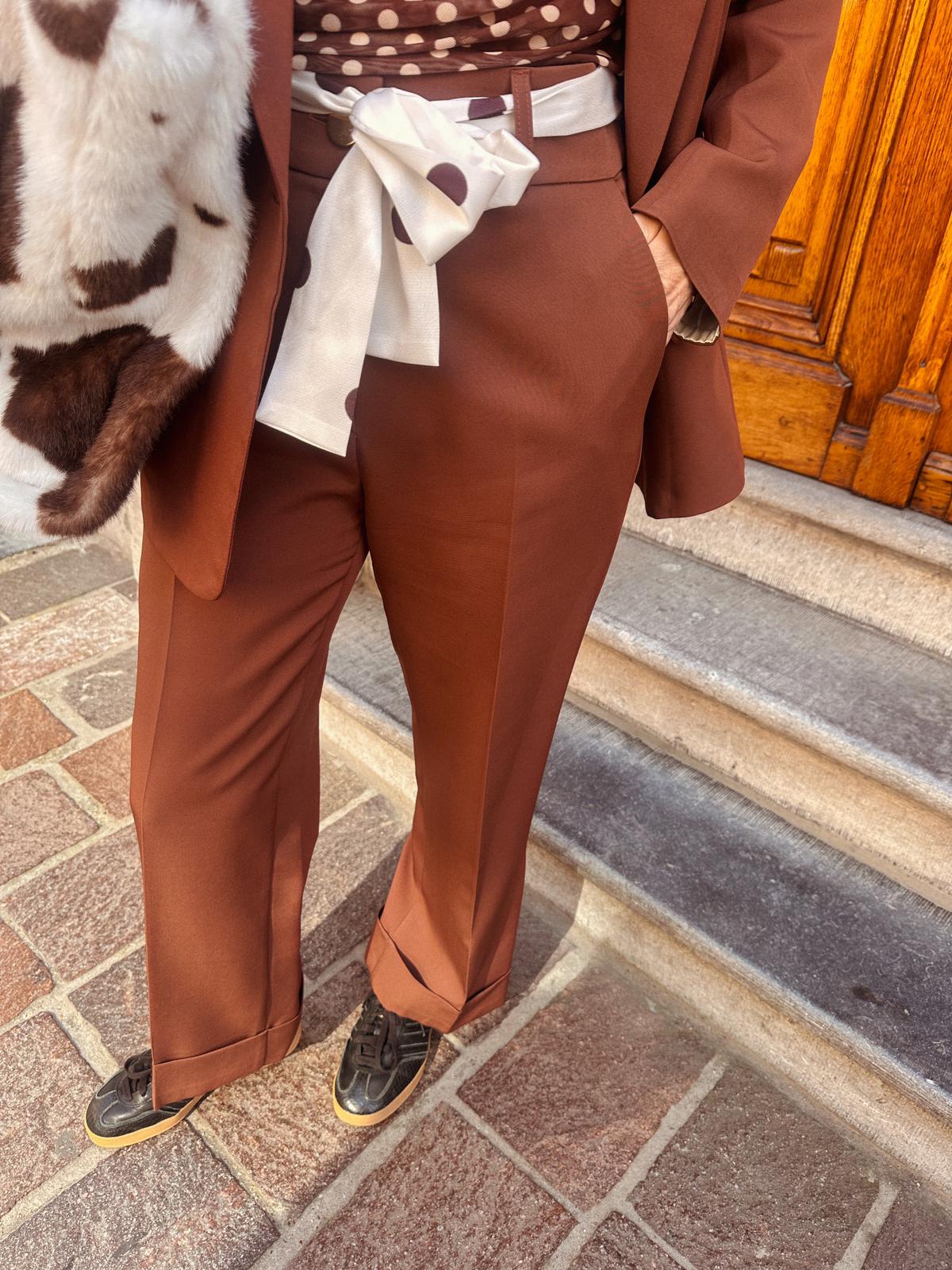 Ro broek polka dot bruin