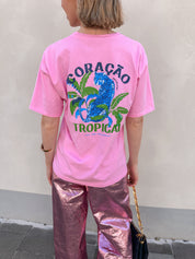 Coraçao t-shirt roze