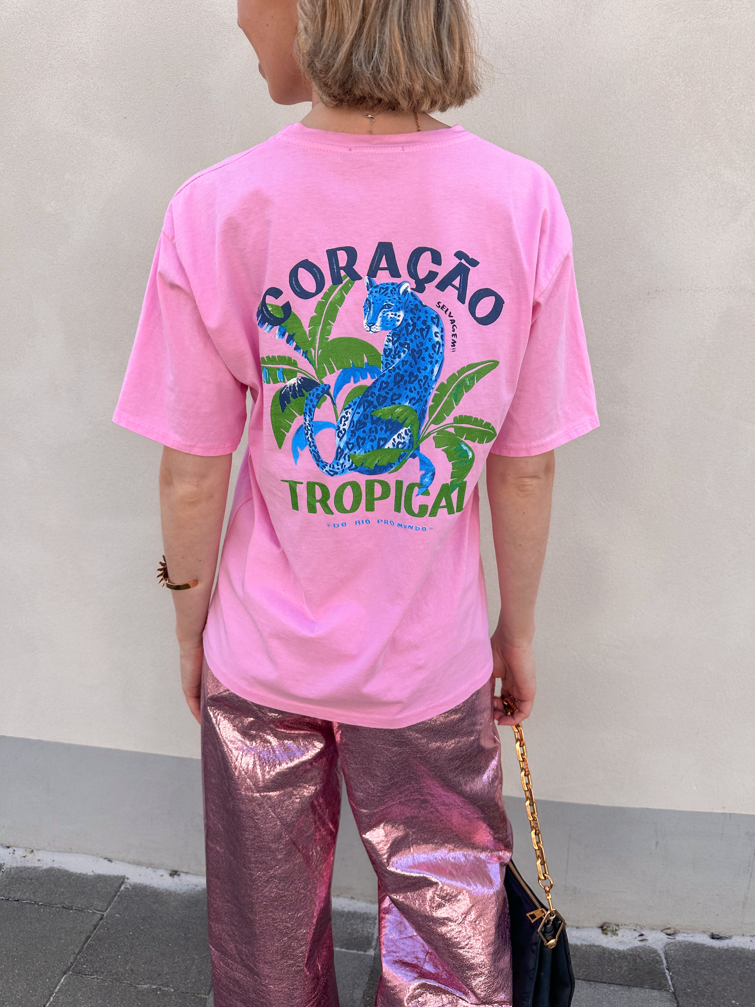 Coraçao t-shirt roze