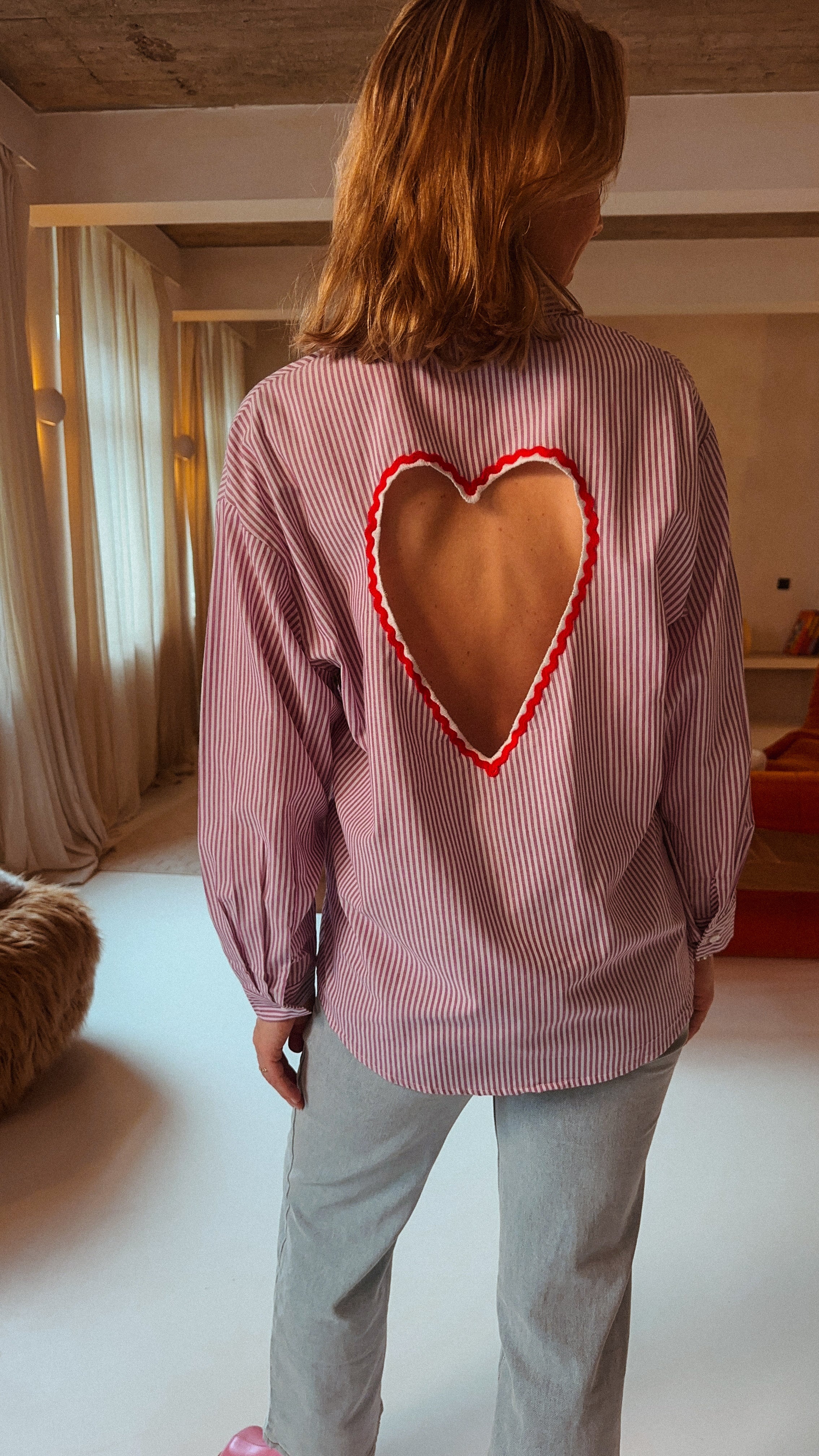 Heart blouse paars