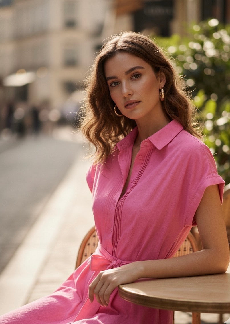 Kiki jurk fuchsia