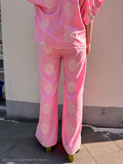 Lianne broek roze gebloemd