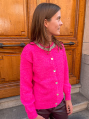 Nina gilet strass fuchsia