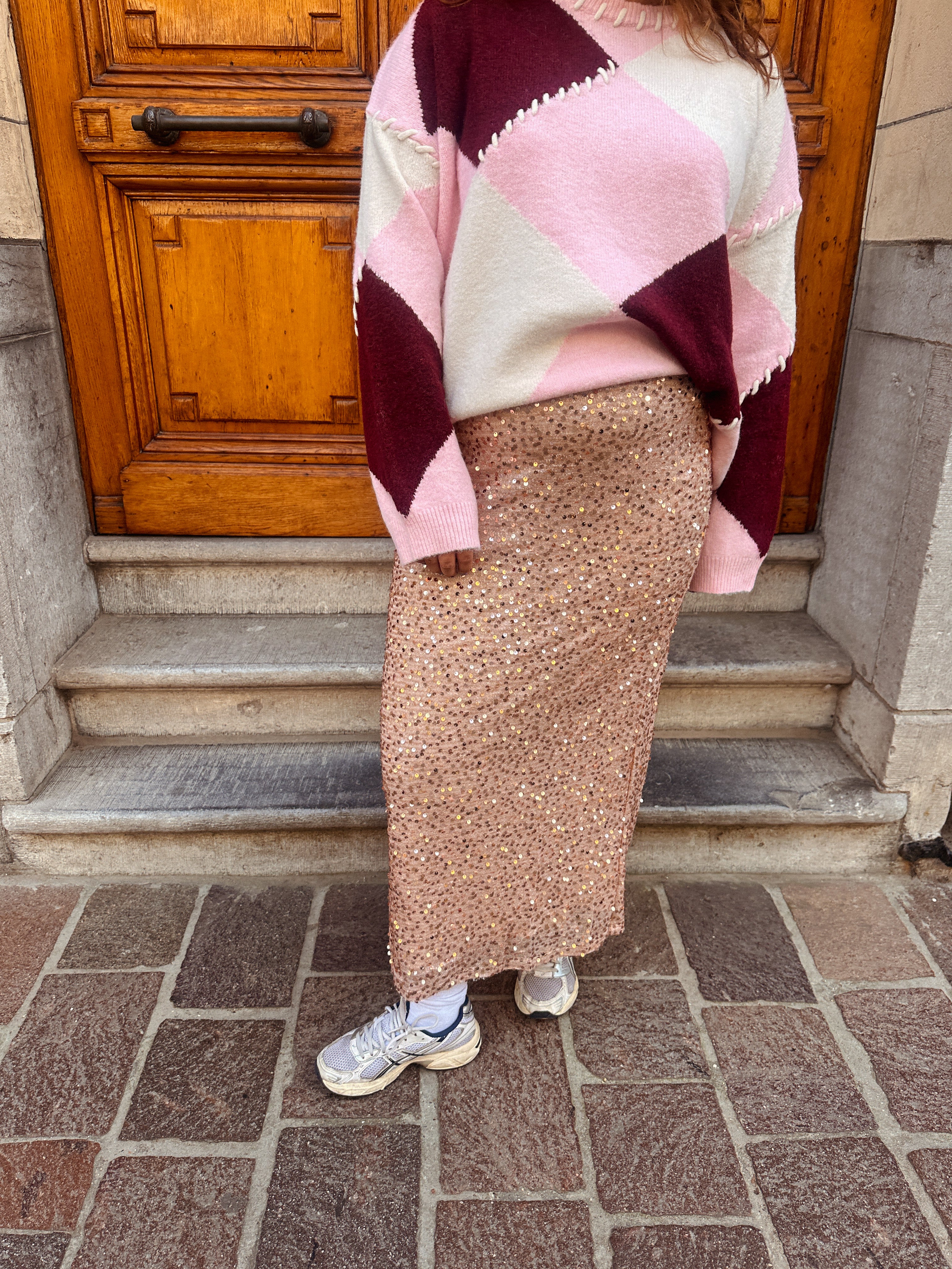 Violette rok pailletten