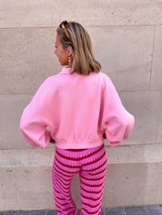 Elisa lichtroze cropped trui