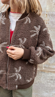 Palmtree fleece bruin