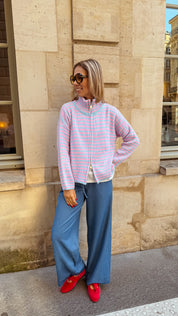 Livia gilet roze/blauw