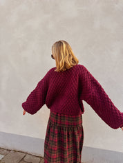 Daisy trui burgundy met hartjes