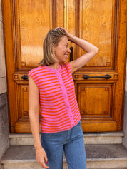 Lois debardeur oranje/roze