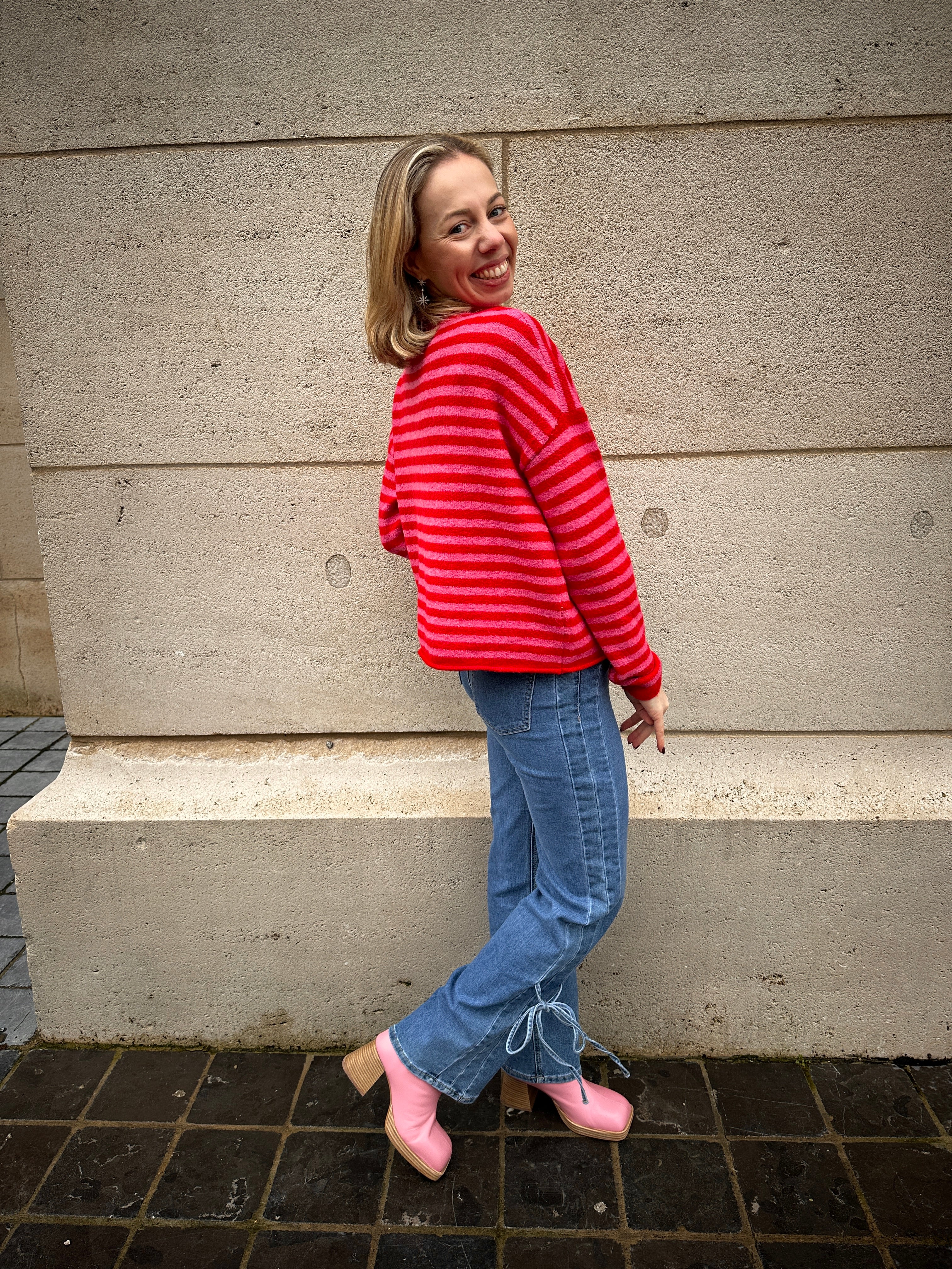 Donna jeansbroek strikjes