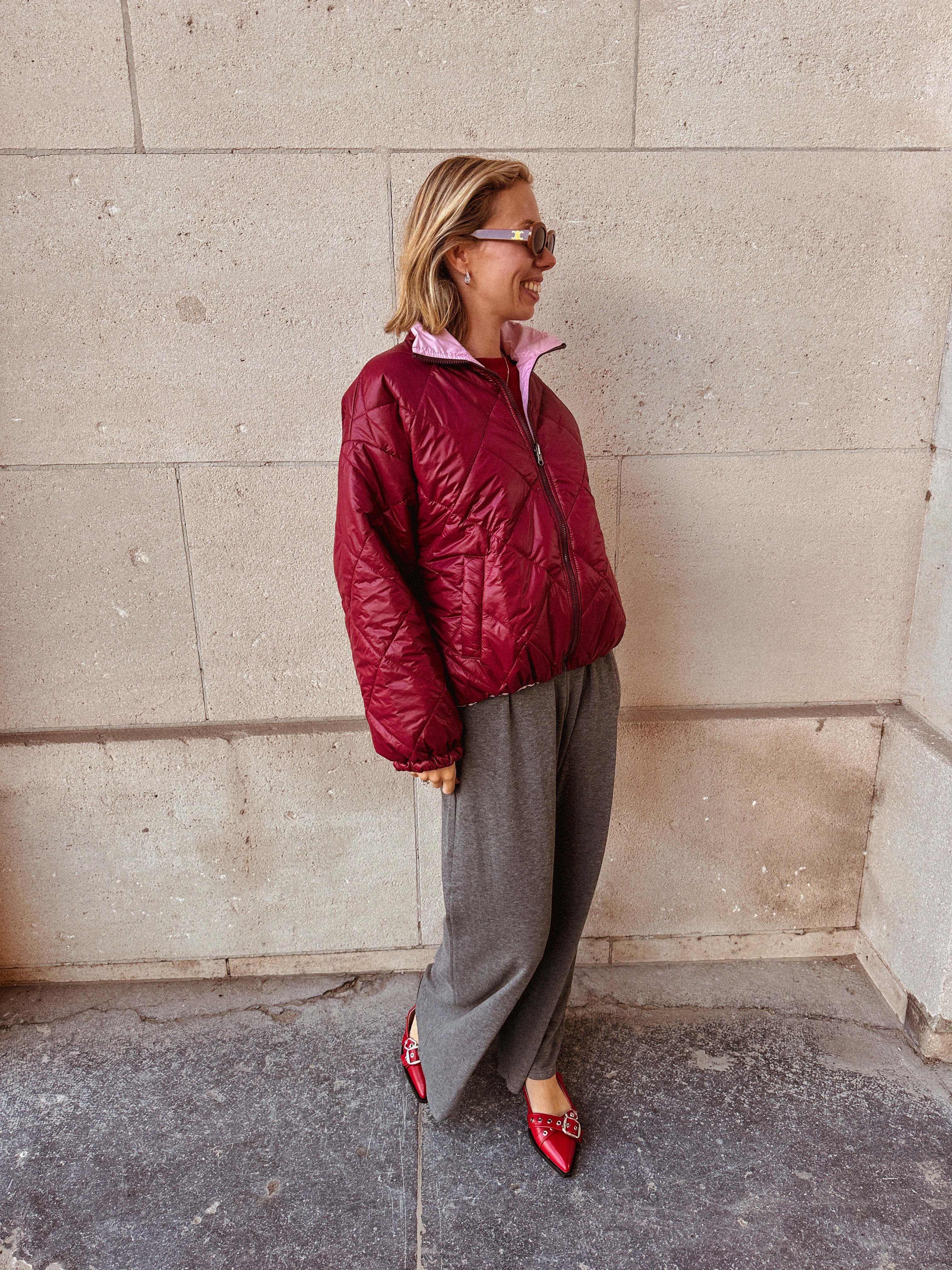 Marte jas roze/bordeaux (2 in 1)