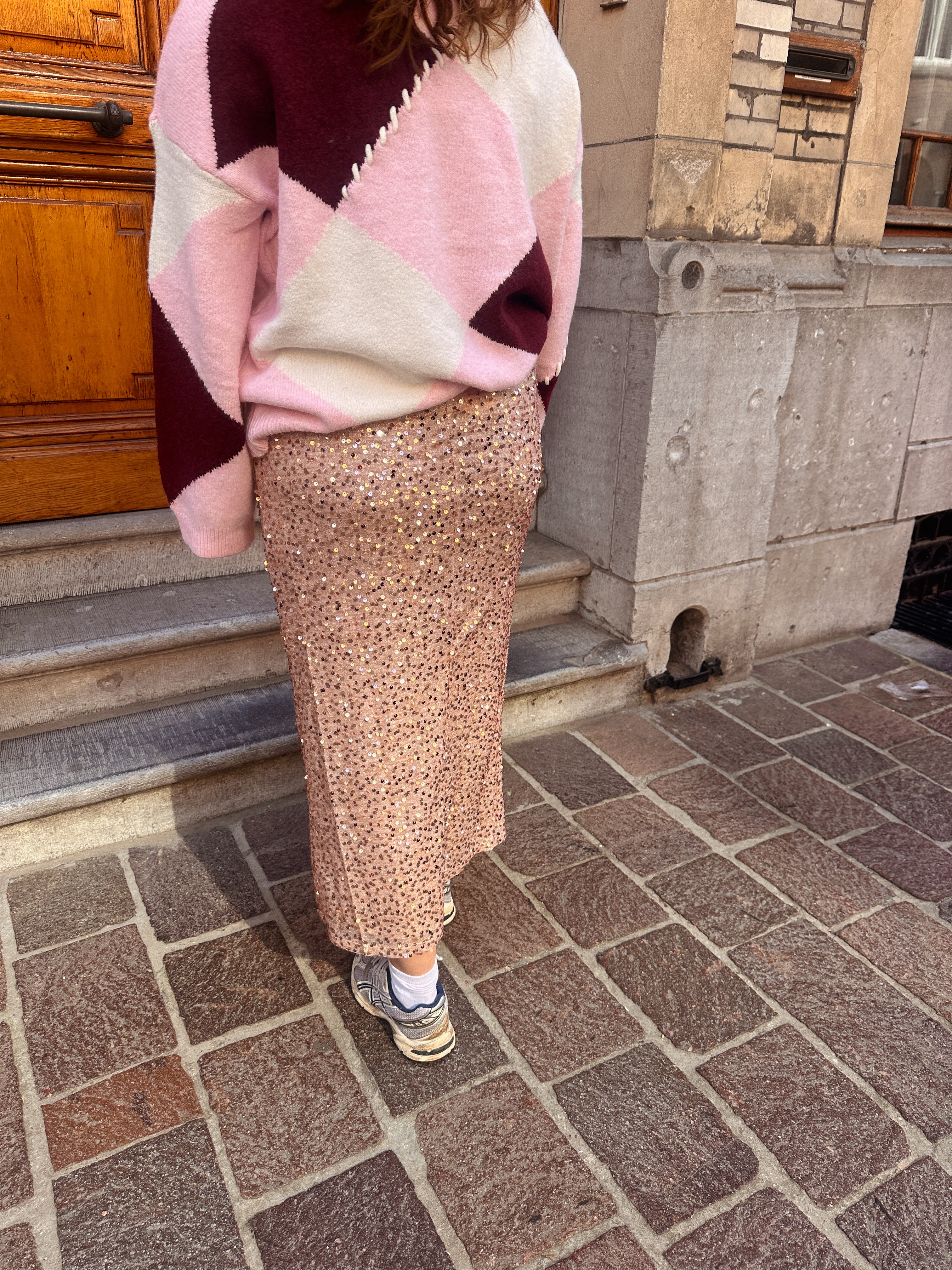 Violette rok pailletten