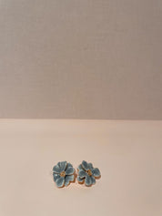 Poppy oorbellen grijsblauw