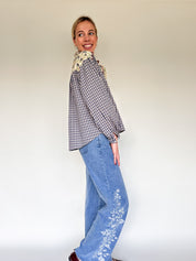 Myla blouse geruit gebloemd
