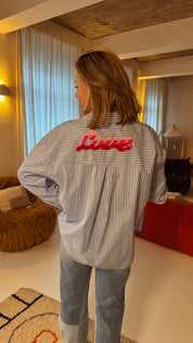 Lena blouse blauw gestreept